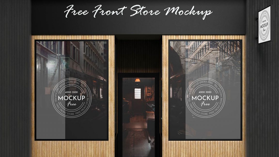 Free Free Shop Signage Mockup PSD - Free Best PSD FIles