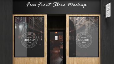 Free Storefront Signage and Glass Vinyl Sticker Mockup
