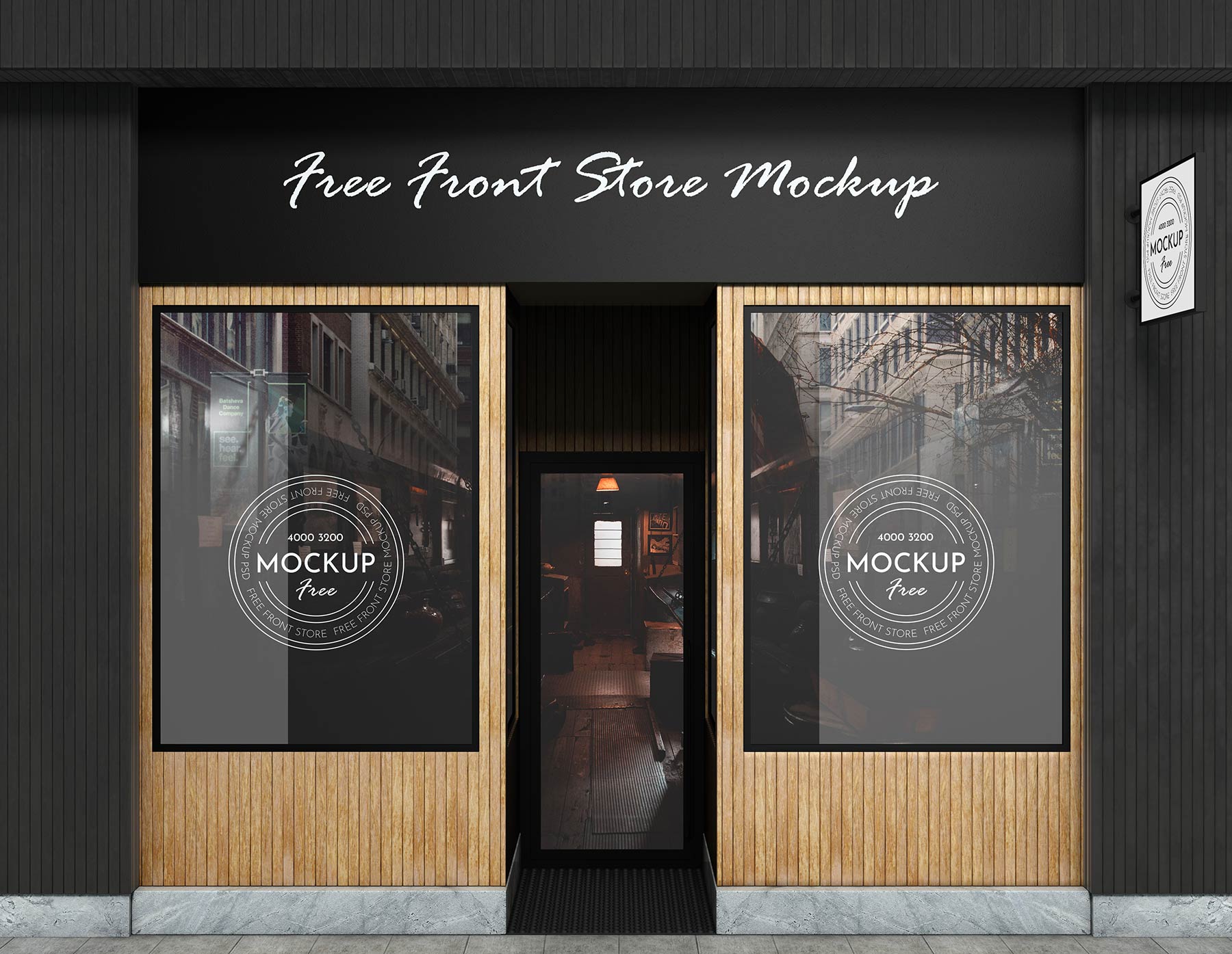 Download Free Free Storefront Signage And Glass Vinyl Sticker Mockup Vol 2 Psfiles