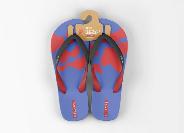 Free Flip Flops mockup with Hanging Tag PSD