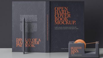 Open Hardcover Book Mockup