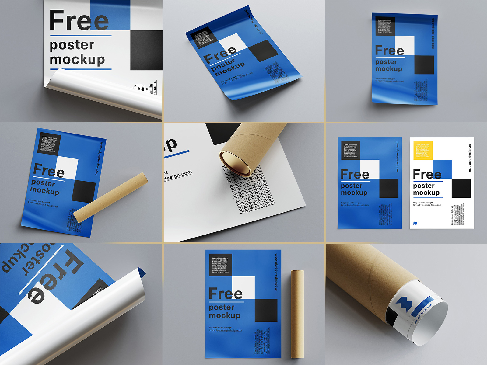 Download 11 Free Rolled And Curled Up Poster Mockup Psd Set Psfiles