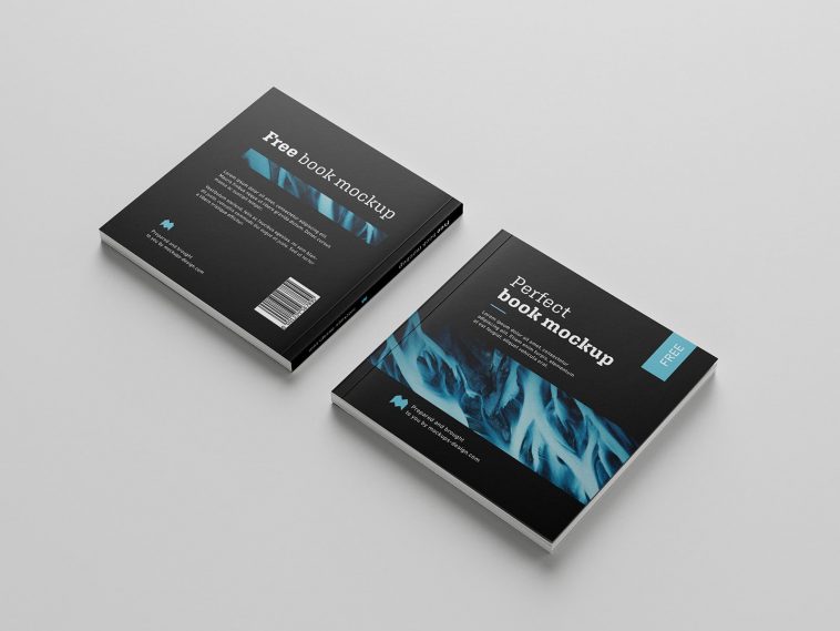 Free Square Hardcover Notebook Mockup (PSD)