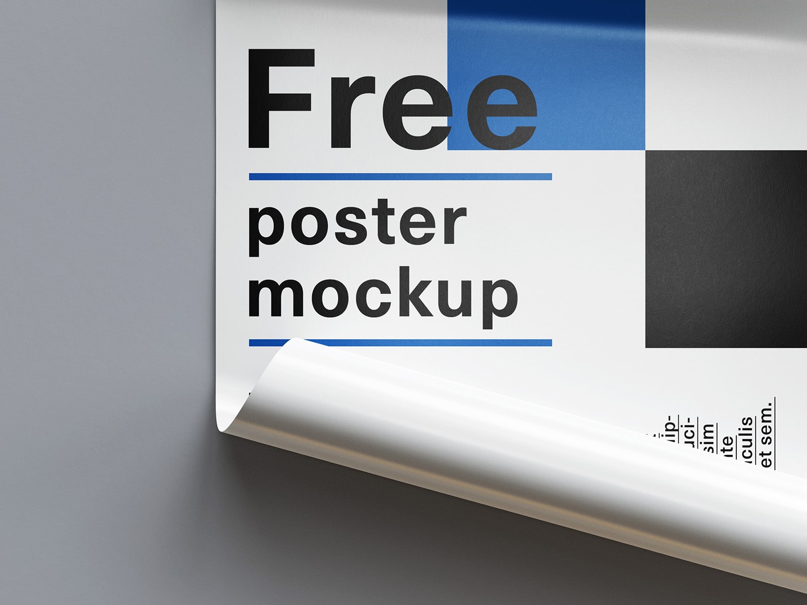 11 Free Rolled and Curled Up Poster Mockup PSD set