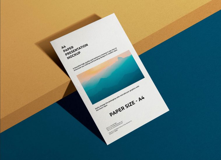 Free A4 Flyer Presentation Mockup PSD