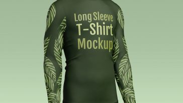 Free Men Long Sleeve T-Shirt Mockup Full PSD Set