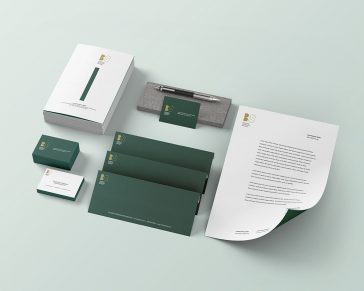 Free Modern Branding Stationery Scene Mockup PSD