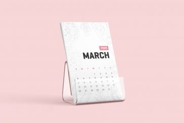 single months table calander mockup PSD