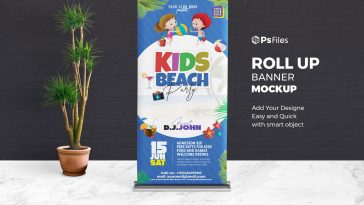 Best Roll-Up Banner Standee Mockup PSD for FREE