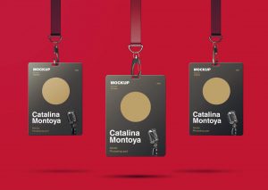 Free Hanging ID Card Mockup PSD