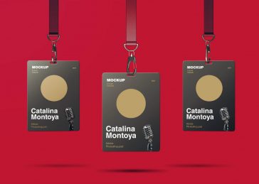 Free Hanging ID Card Mockup PSD