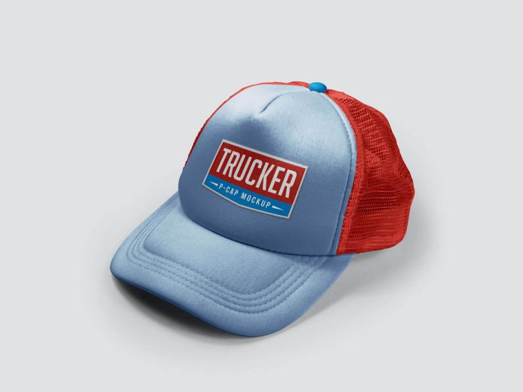 Free Men / Women Summer Trucker P-Cap Mockup PSD