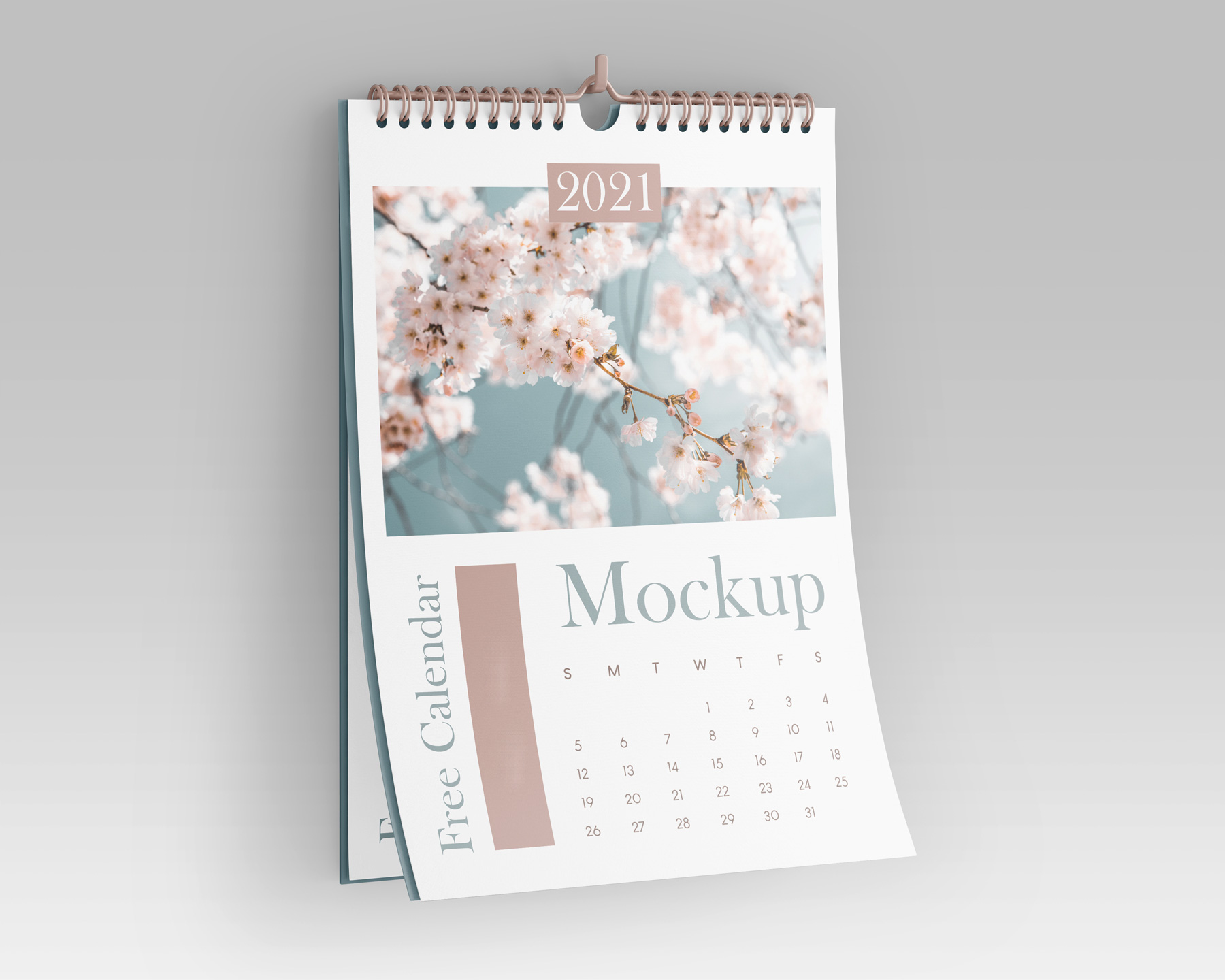 Free Portrait Wall Calendar Mockups PSD set