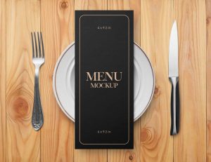 Free Restaurant Vertical Menu Mockup PSD