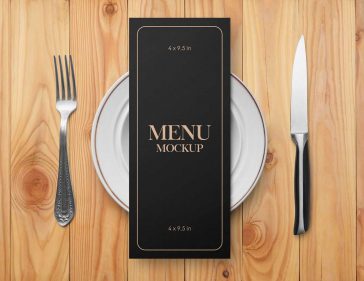Free Restaurant Vertical Menu Mockup PSD
