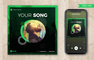 Free Spotify Album Cover PSD Template