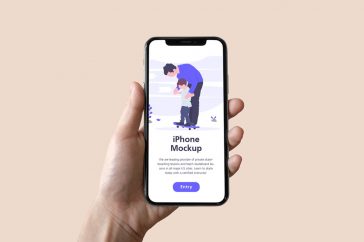 Free Hand Holding iPhone Mockup PSD