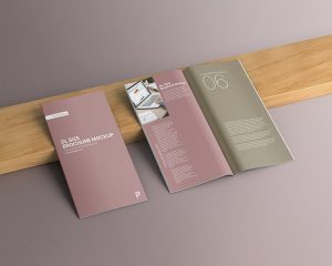 Free DL Size Narrow Brochure Book Mockup PSD