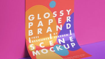 Free Glossy Paper Flyer Mockup PSD