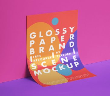 Free Glossy Paper Flyer Mockup PSD