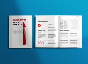 Free Hardcover Book Mockup Scene PSD