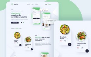 Free Healthy Food Landing Page Adobe XD