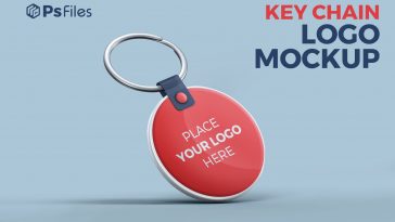 Free Round Shape Keychain Logo Mockup PSD