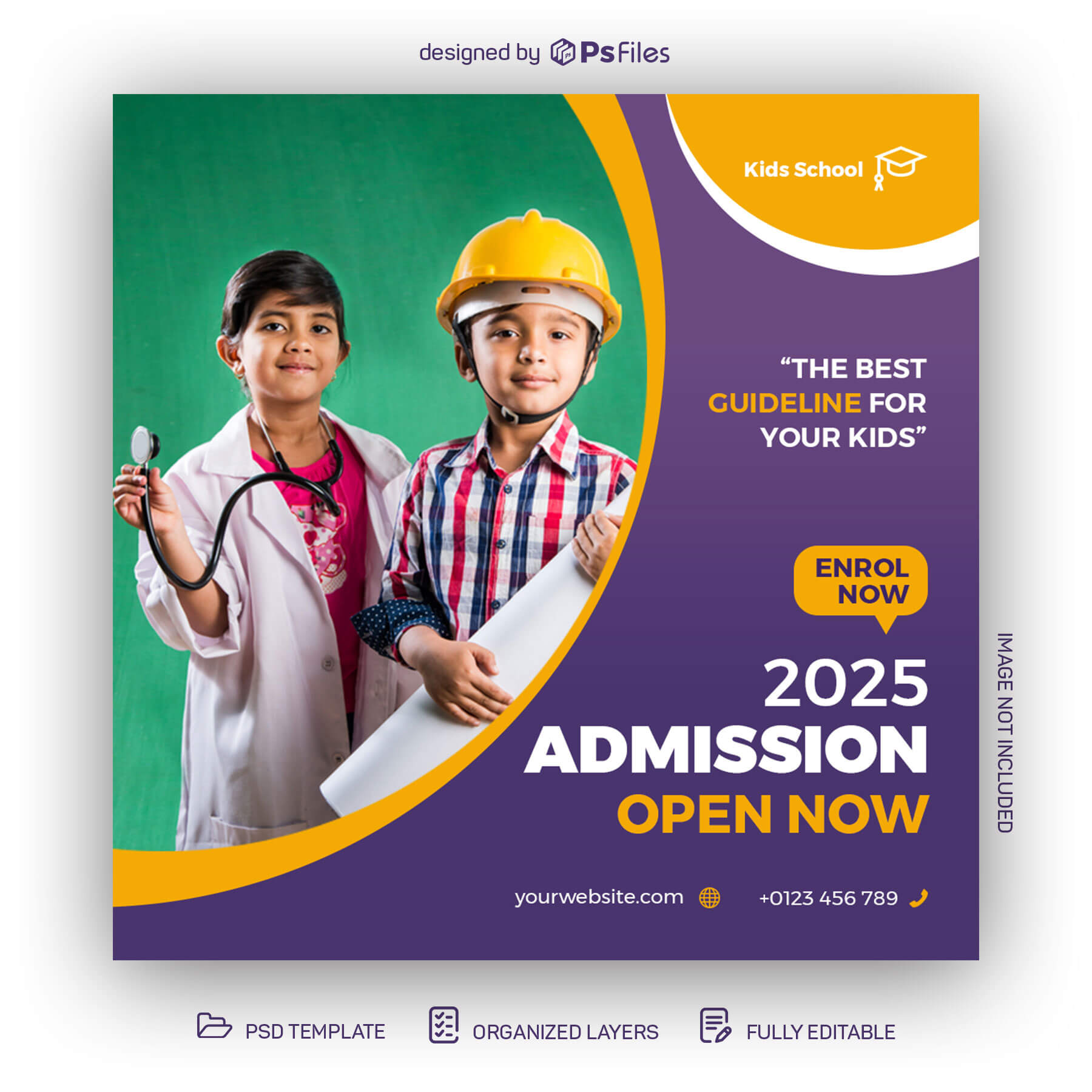 Free School Admission Open Social Post Design PSD Template