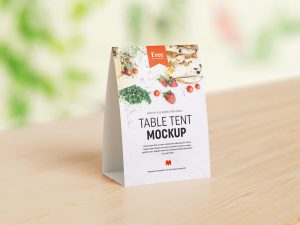 Free Table Tent Menu Card Mockup PSD Template