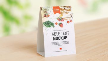 Free Table Tent Menu Card Mockup PSD Template