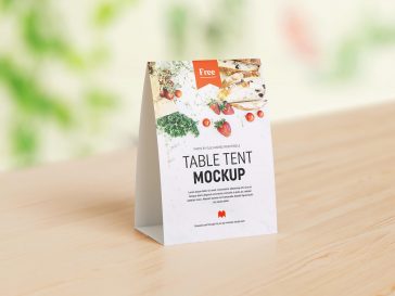 Free Table Tent Menu Card Mockup PSD Template