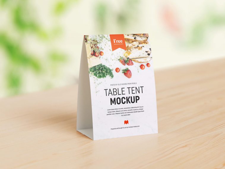 Free Table Tent Menu Card Mockup PSD Template
