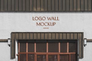 Free Wall Logo Mockup PSD