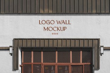 Free Wall Logo Mockup PSD