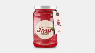 Jam Jar Bottle with Tag Free Mockup PSD