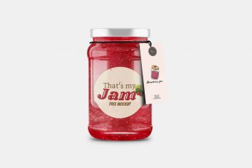 Jam Jar Bottle with Tag Free Mockup PSD