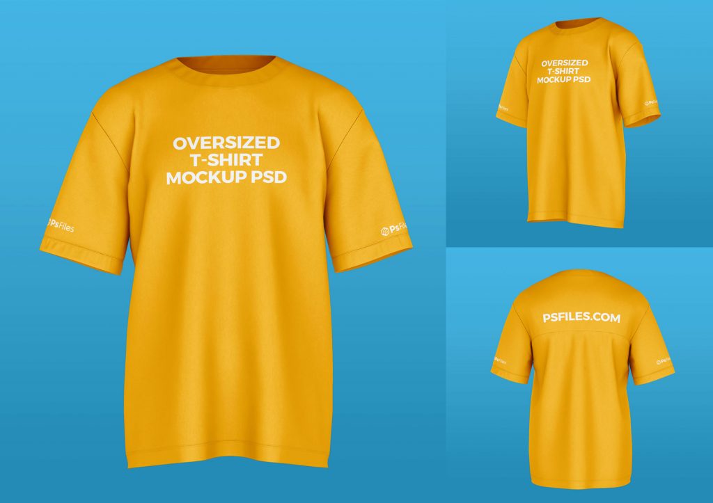 Download Free Oversized T Shirt Mockup Psd Set Psfiles