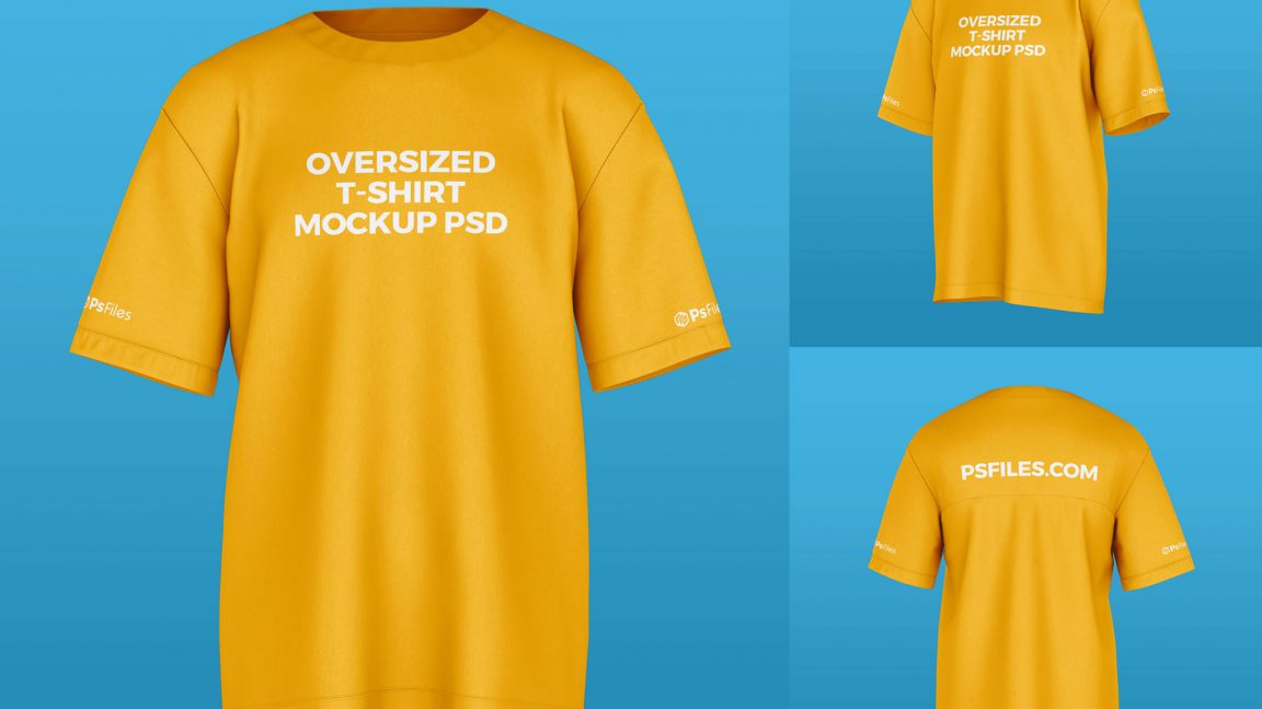 Free Oversize T-shirt Mockup PSD - PsFiles