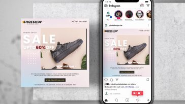 Shoes Sale Free Instagram Banner Template (PSD)