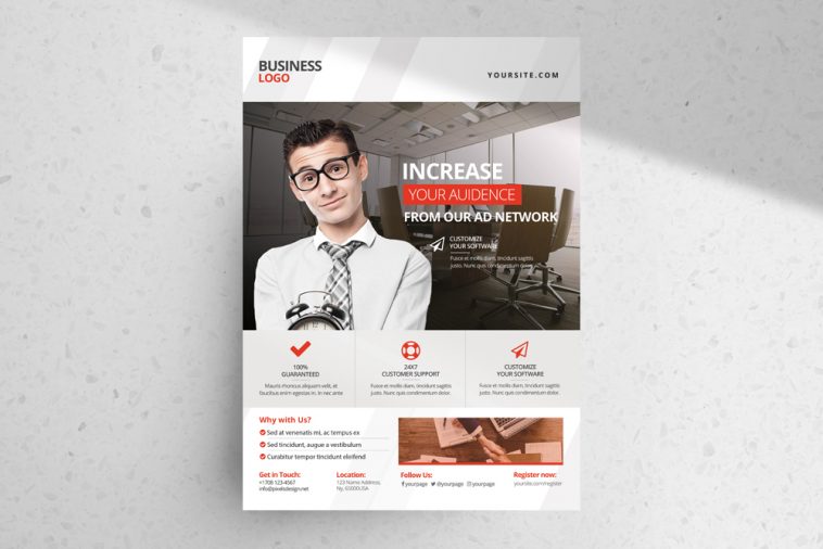 Clean and Minimal Corporate Business Marketing Free Flyer PSD