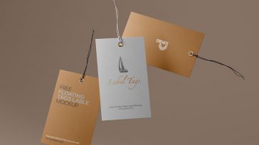 Free Floating Label Tags Mockup PSD