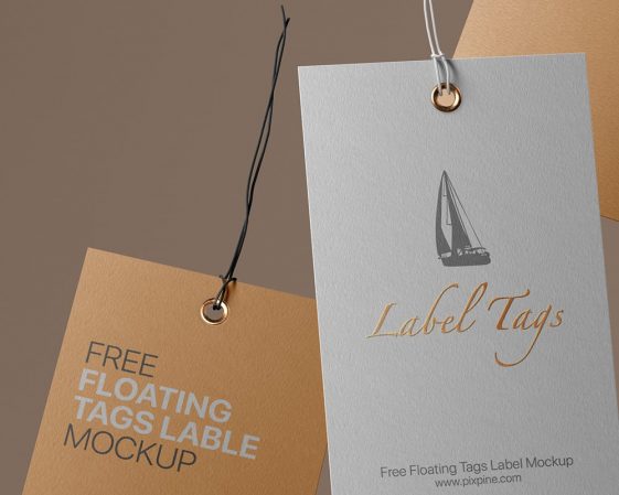 Free Floating Label Tags Mockup PSD - Best Free PSD Mockups