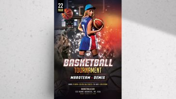 Free Basketball Tournament Flyer PSD Template