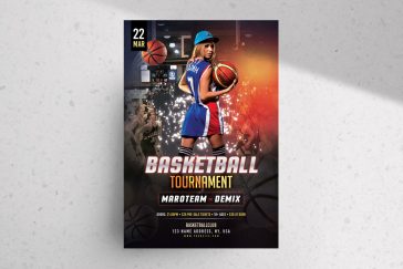 Free Basketball Tournament Flyer PSD Template