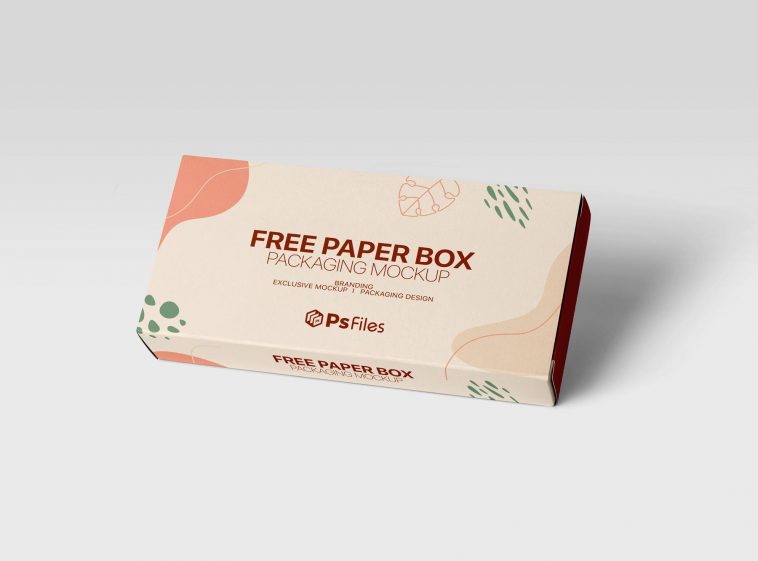 Slim Rectangle Packaging Paper Box Mockup PSD for Free