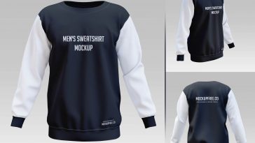 3 Free Men’s Sweatshirt Mockup PSD set