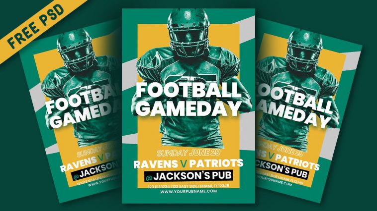 Free American Football PSD Flyer Template