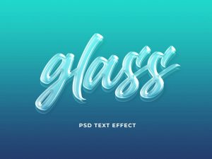 Free Glass Text Effect PSD