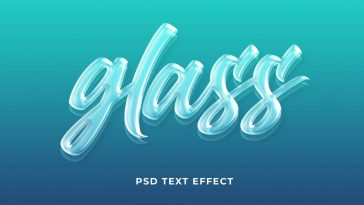 Free Glass Text Effect PSD
