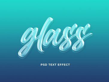 Free Glass Text Effect PSD